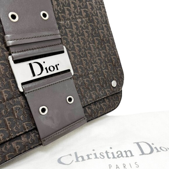 Christian Dior Vintage 2002 Trotter Monogram Shoulder Bag Brown Canvas  [105273] - Picture 8 of 12
